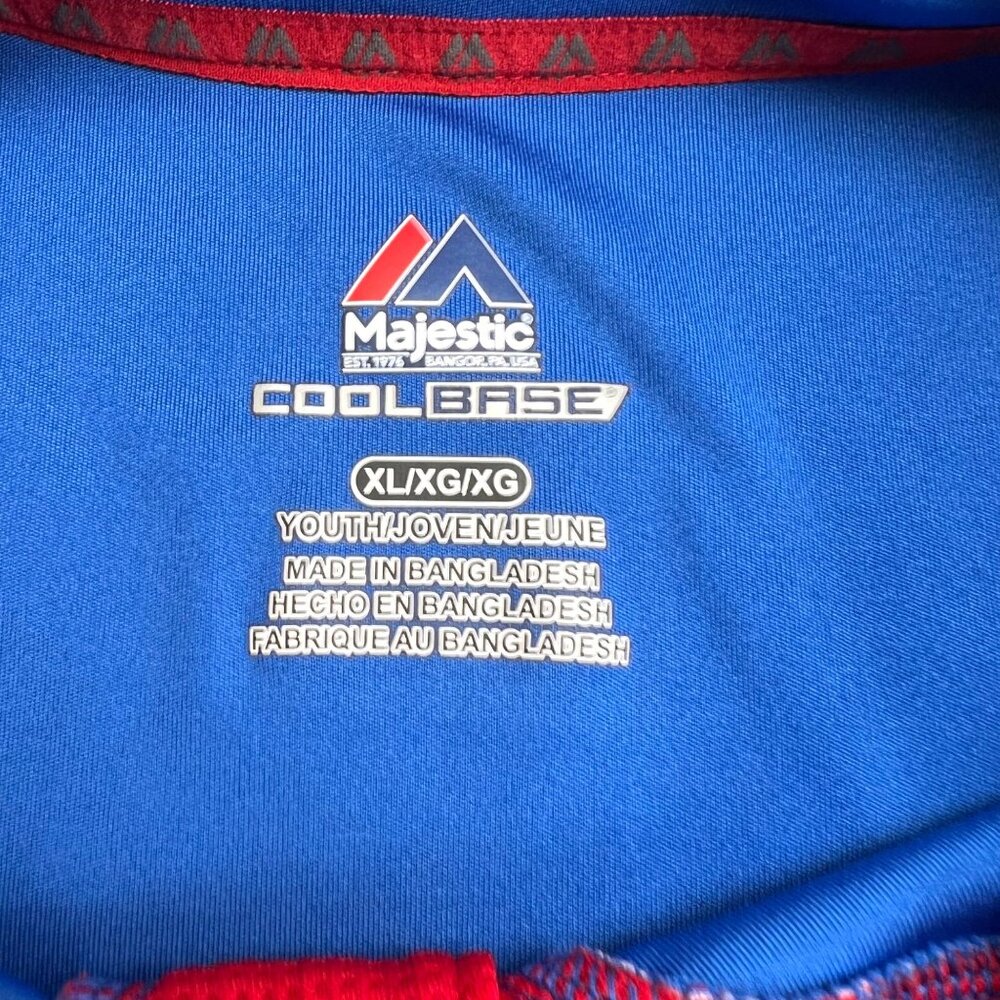 Texas Rangers Youth XL Short Sleeve Baseball MLB Jersey Shirt Majestic Cool Base - Picture 2 of 9